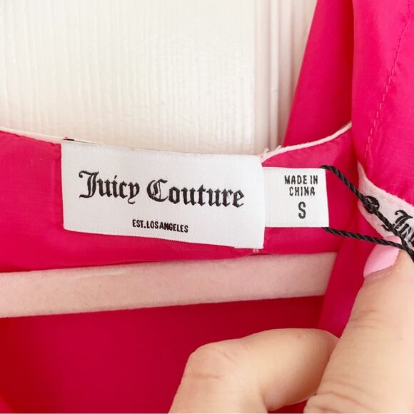 Juicy Couture Pink Floral Striped Long Sleeve Zip Front Windbreaker Small - Picture 7 of 8
